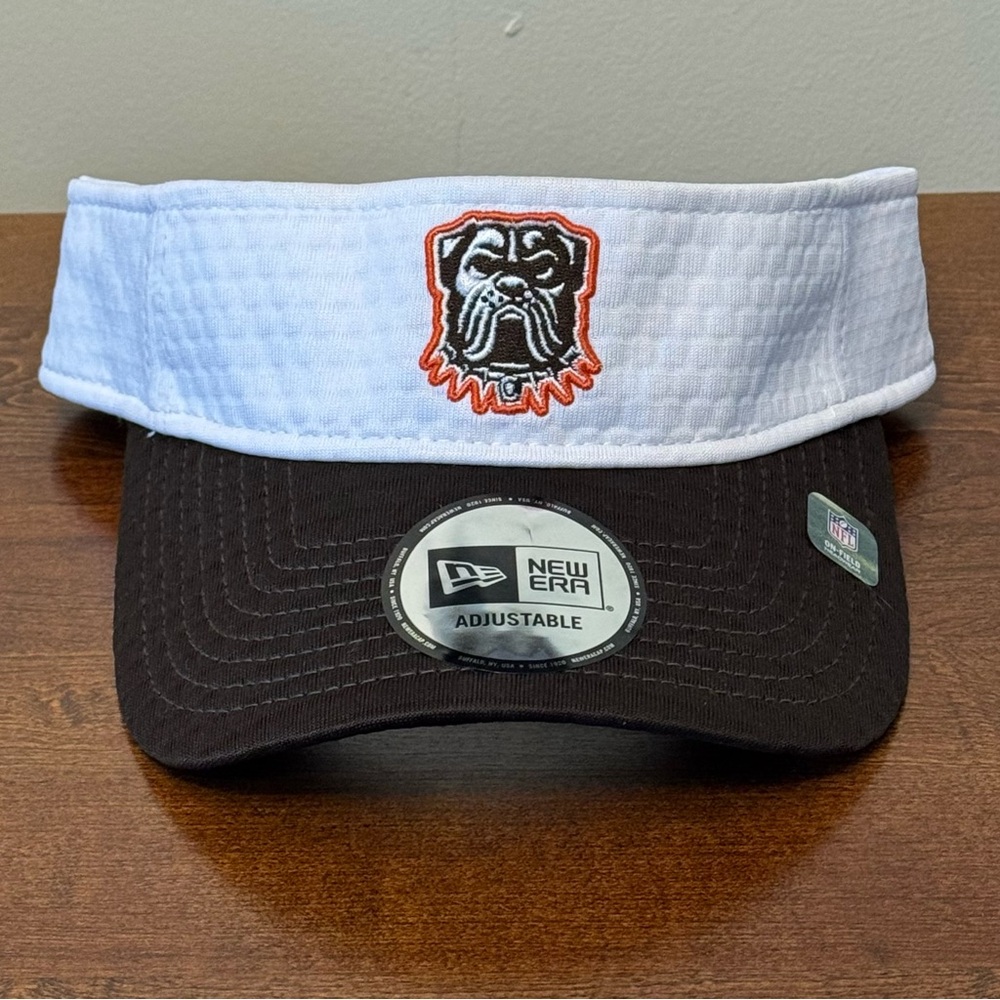 Cleveland Browns New Era White Brown On Field Adjustable Visor Hat NWT